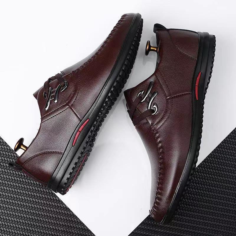 2024 new versatile men's leather shoes - soft sole business casual loafers - perfect for work, security, and dad shoes - wholesale available