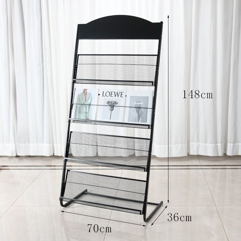 Floor magazine rack, newspaper rack, book rack, display rack, promotional material rack, single page rack, storage rack