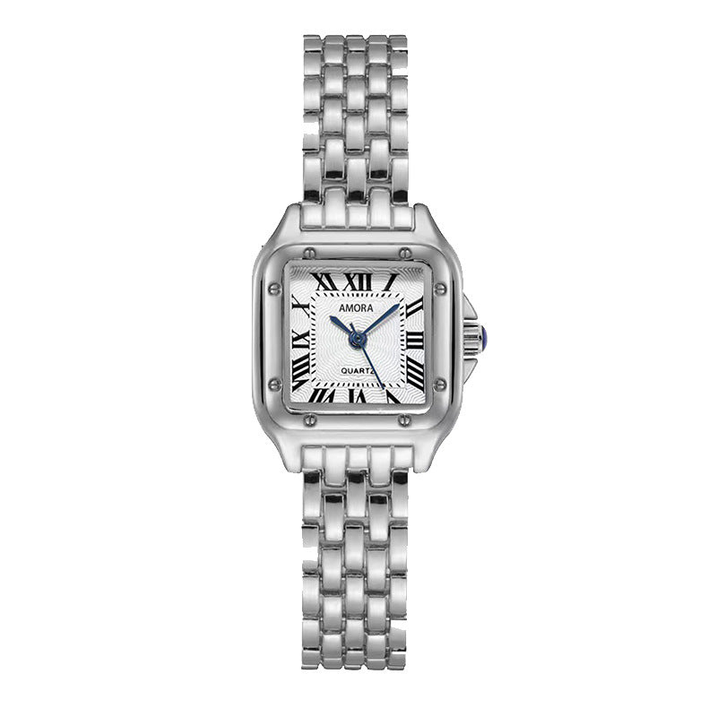 New square ladies' quartz watch - cross-border, light luxury, casual, niche design, authentic women's watch, alloy quality series