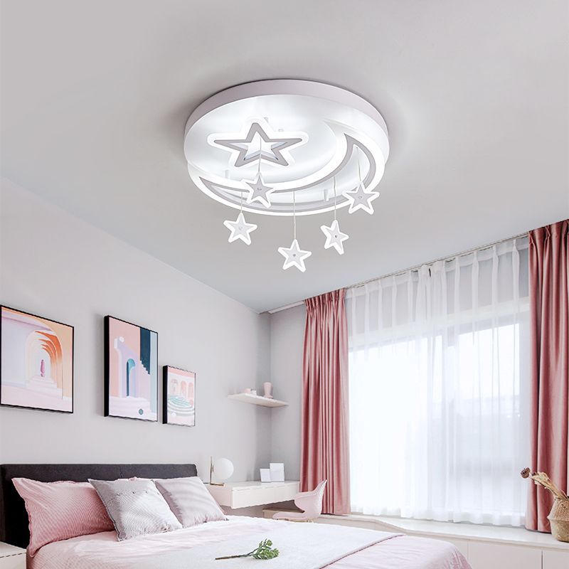 Children's room moon star led ceiling lamp modern simple bedroom lamp boy girl princess room lighting