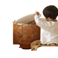 Genji muyu x visha solid wood kids bedside table casual round storage basket japanese style small apartment bedside table