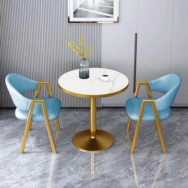 Scandinavian style small round table negotiation table and chair combination balcony for home sales office milk tea shop reception and reception casualcasual
