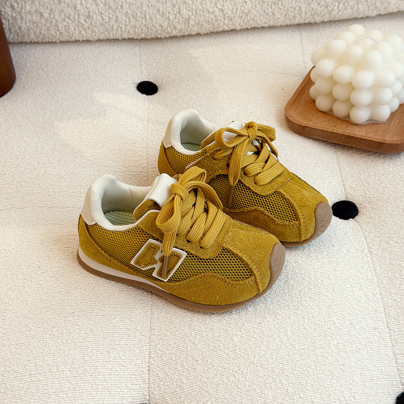 Children's German training shoes 2025 summer new Korean version of girls soft-soled sports shoes boys breathable mesh Forrest Gump shoes tide