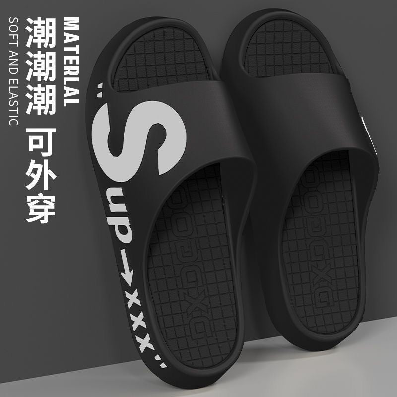 "cloud-like comfort: men's summer slippers - indoor, home, soft sole, non-slip, trendy, athletic, outdoor, couple's casual sandals"