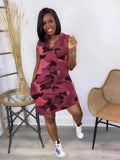 S391576: new spring/summer european and american women's clothing - casual, stylish, and unique sleeveless camouflage dress