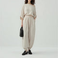 european and american cross-border women's summer outfit set: new casual loose off-shoulder top and wide-leg lantern pants two-piece set