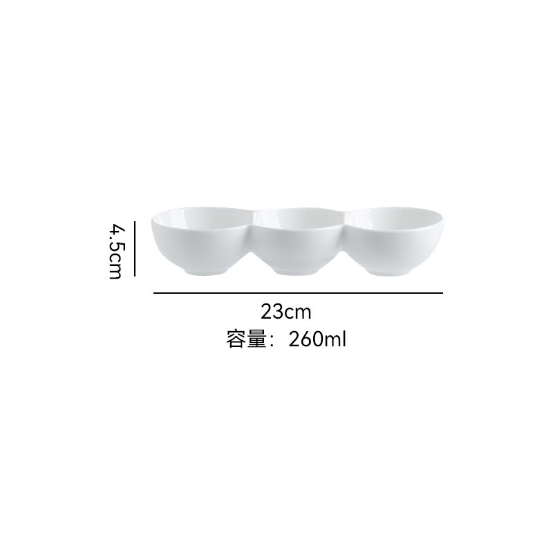 Minimalist pure white ceramic dinnerware set for home, restaurant, and hotel use - porcelain plates, creative plating, and dessert bowls