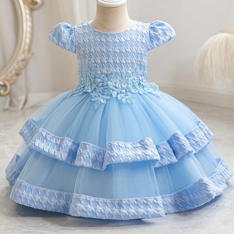 New arrivalin stockgirl satin wedding dress princess dress first birthday dress catch week evening dress baby dress