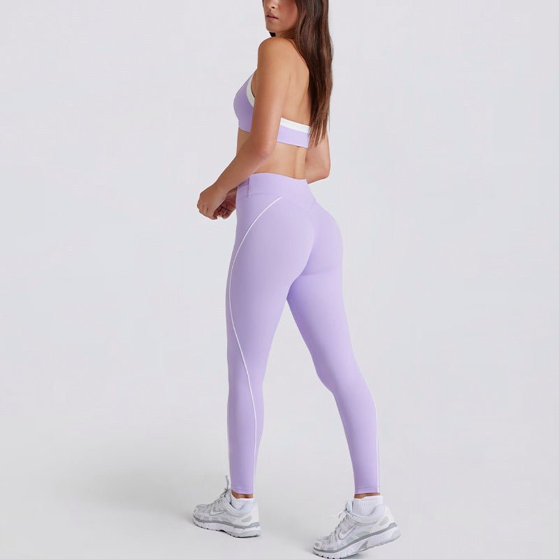 color block twist high-waisted butt-lifting yoga shorts, pants, tank top, running sports bra, yoga outfit set for women