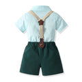 K-style children's clothing boys summer suit new arrivalkids clothing baby summer short-sleeved shirt overalls first birthday dress