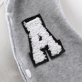 new style children's long-sleeved hooded contrasting color a-line badge suit
