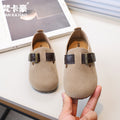 Vancahao kids birkenstock shoes  autumn new korean style girls' fashion soft sole leather shoes retro flats