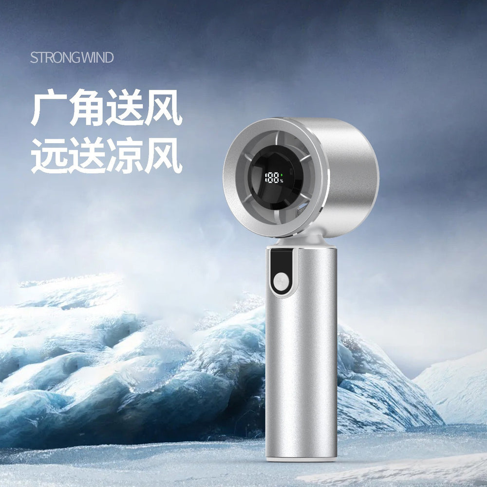 New digital display 100-speed high-speed handheld fan, silent, high air volume, usb rechargeable, portable mini desktop fan - gentle breeze