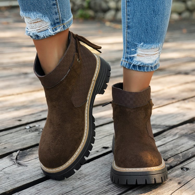 plus sizeboots women's fall and winternew arrivalknee socks classic big toe short boots british style high-top rhubarb boots