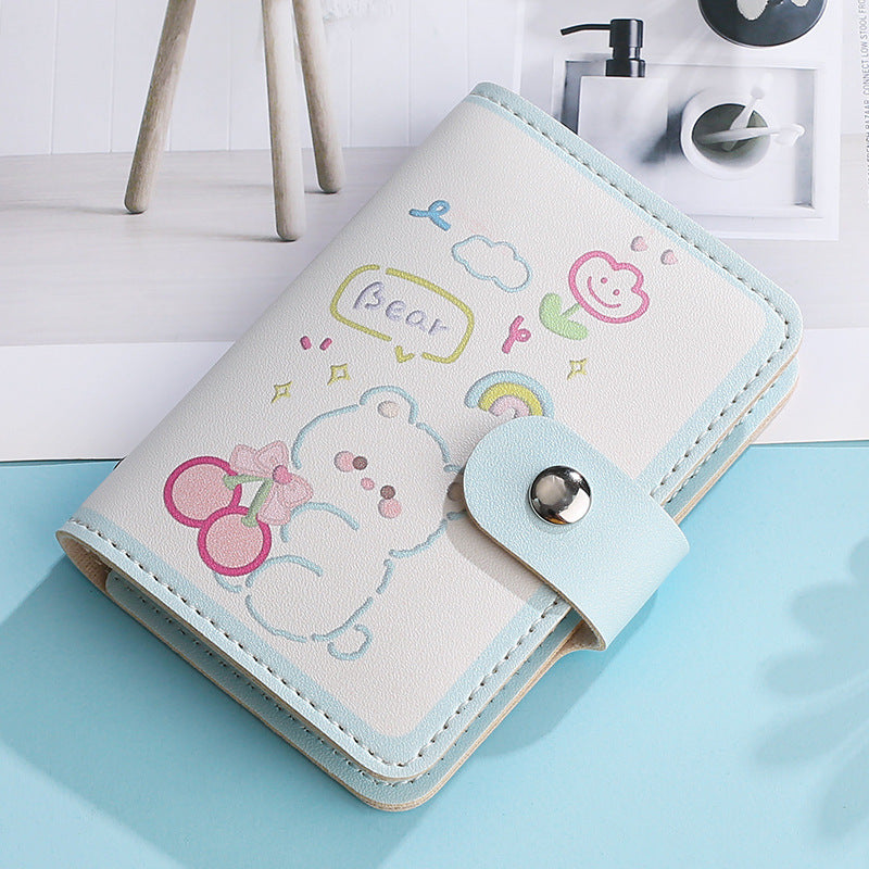 Cute, small and large-capacity cartoon card bag, glue page card position, anti-degaussing driver's license cover, ultra-thin card clip, wallet card cover.