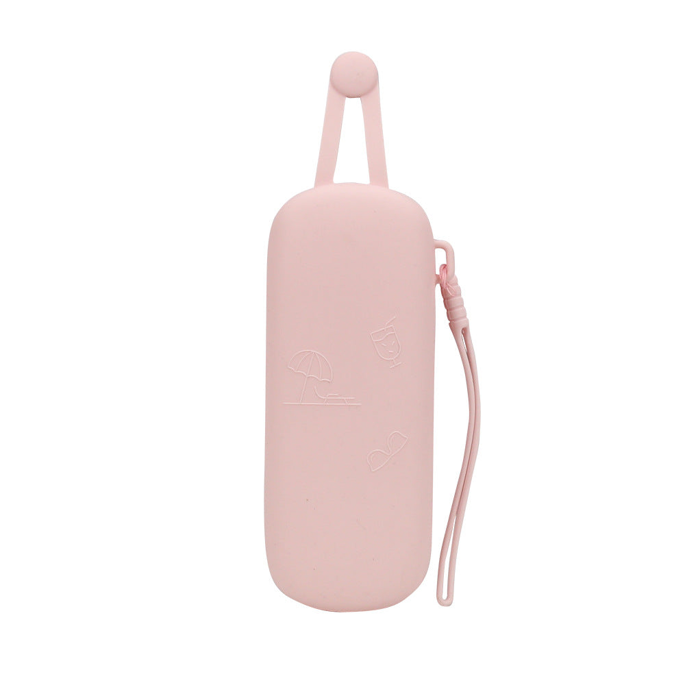 Silicone magnetic suction glasses storage bag outdoor with lanyard makeup brush zipper storage bag scratch-proof dust-proof storage bag