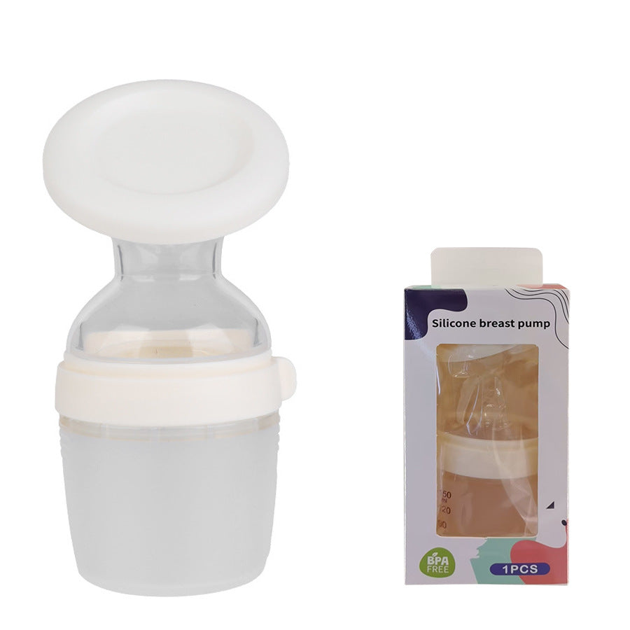 English Boxed silicone breast pump Anti-spill breast milk collector Manual breast pump Free hand milk collector Wholesale