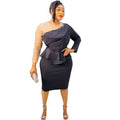 new arrivals: african cross-border fashion - figure-hugging midi dress with long sleeves - hot seller!