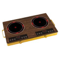 Full microcrystalline electric ceramic stove double head stove yellow wood grain