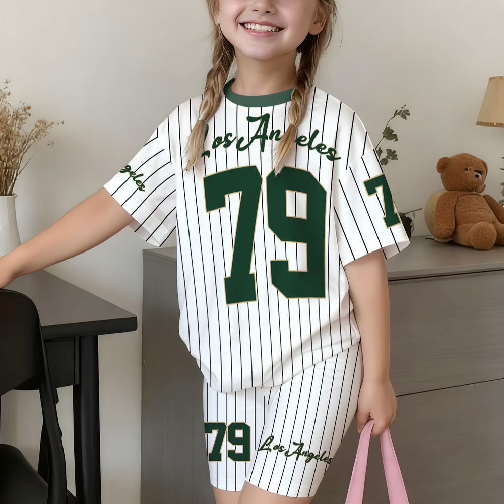 wholesale girls' short-sleeve and shorts sets, fashionable spring, summer, and autumn outfits for girls