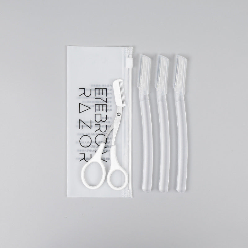 Eyebrow razor set for women - precision safety razor, beauty tool, eyebrow trimmer & scissors - wholesale from manufacturer