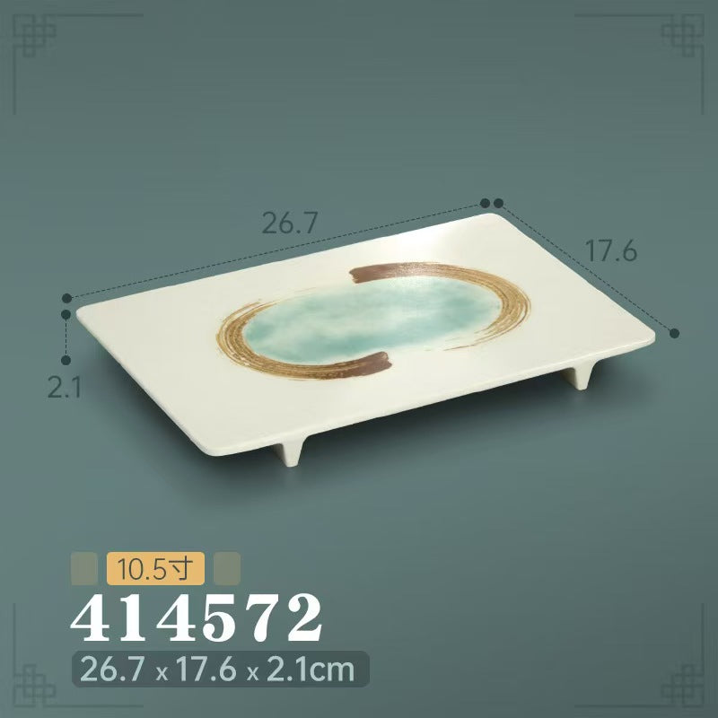 Melamine hot pot side dish plate beef plate imitation porcelain sushi plate korean style barbecue dish plate palace style hotel bowl and dish suit