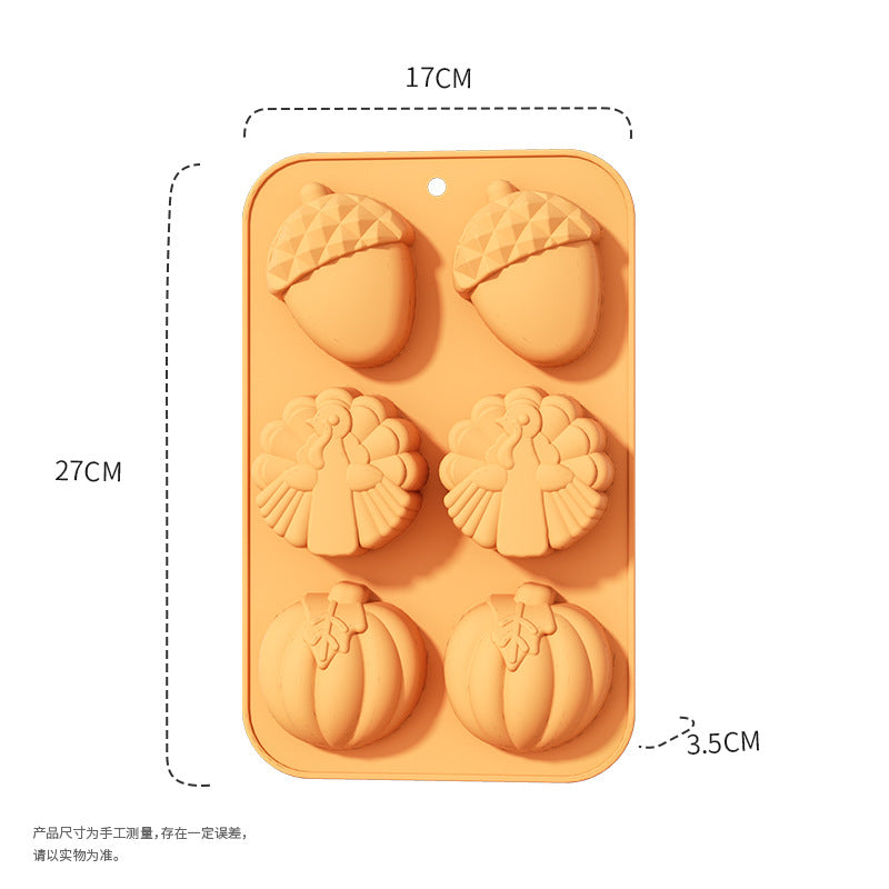 Harvest festival pumpkin silicone cake mold leaf handmade soap mold cold process home baking mold cross-border hot selling halloween
