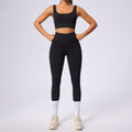 European and american new women's shaping workout set - high waist tummy control pocket yoga outfit - stretchy & breathable fitness set