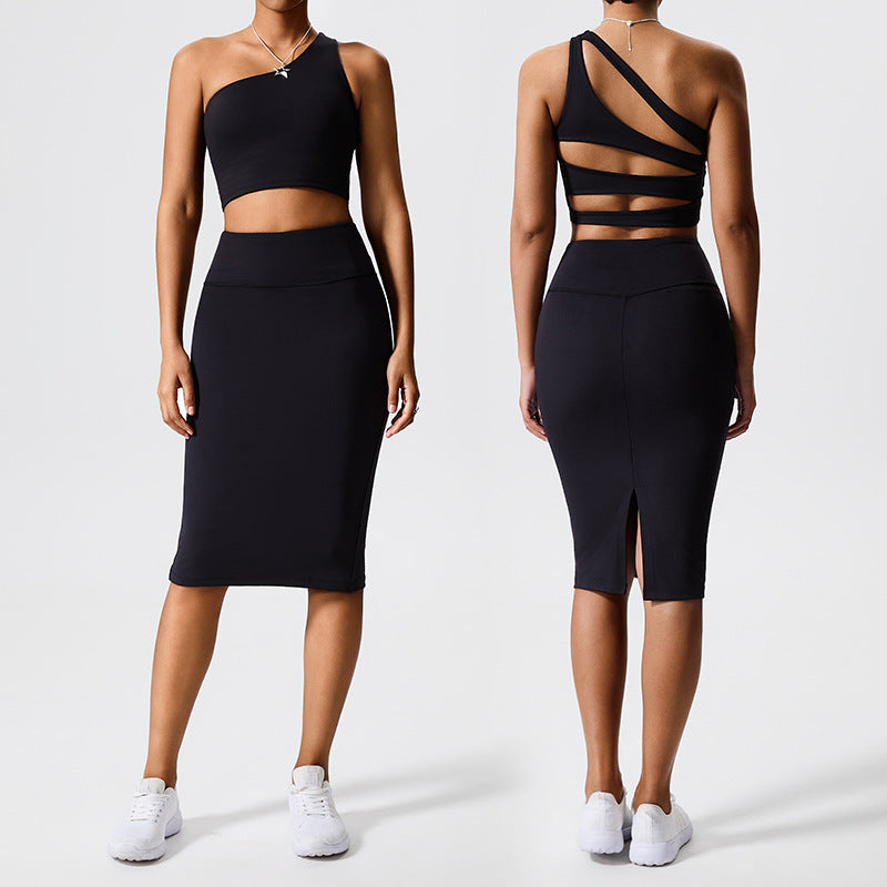 European and american cross-border fitness "barely there" butt-lifting yoga set - two-piece, beautiful back, running, outdoor sports, customizable women's activewear