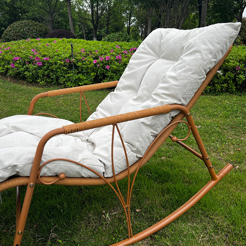 Lazy rocking chair rattan lounge chair adult lunch break for home sofa outdoor courtyard terrace leisure chair balcony casual chair