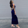 european and american women's clothing  fall/winter new collection: fitted waist, bodycon, sexy backless mermaid party dress