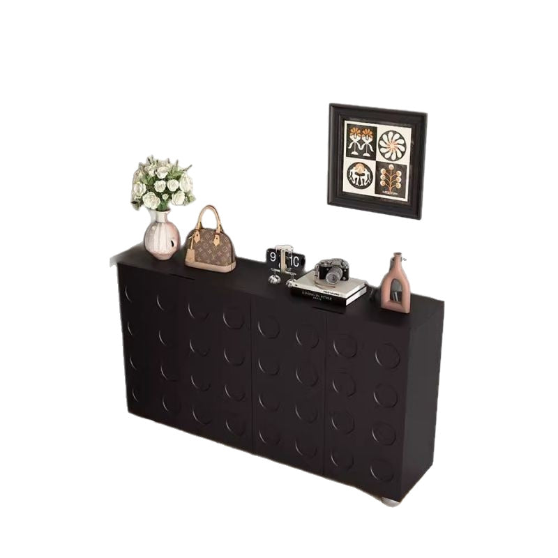 Black storage cabinet retro shoe cabinet for home entrance storage light luxury scandinavian entrance living room all-in-one casual wall cabinet