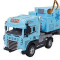 Kids' alloy big truck container transporter - boy's car model with sound & light - container refrigerated truck - cold chain truck