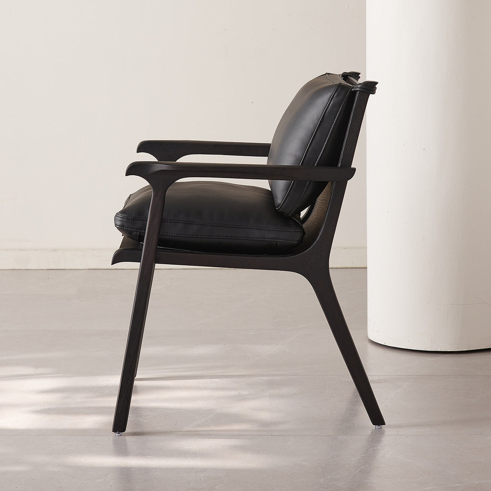 Italian chair normcore solid wood armrest dining chair hotel accessible luxuryfor home dining table tea table backrest black book chair classy