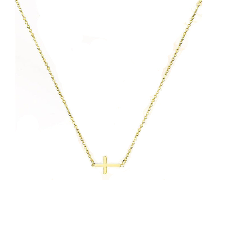 fashion layered necklace for women, simple clip bead cross necklace, women's short clavicle chain wholesale
