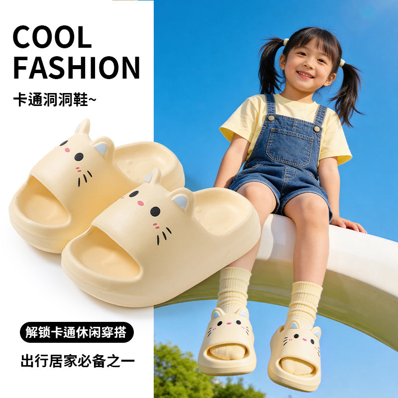 Eva kids' slippers - summer indoor/outdoor anti-slip soft sole slides for boys and girls - cute cartoon designs for toddlers and big kids