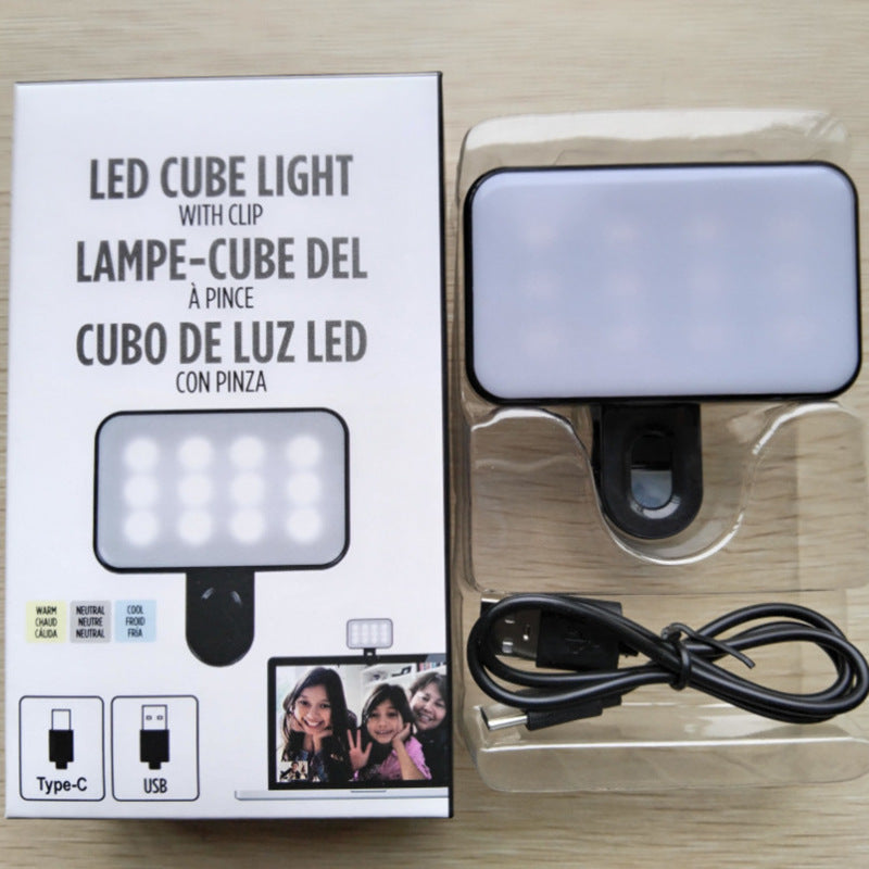 LED light desktop live stream filling light mobile phone clip camera selfie surface light filling light mobile phone filling light