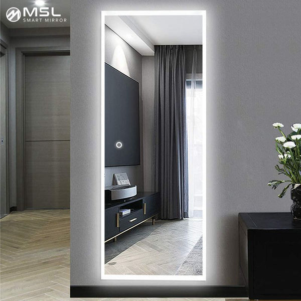 Smart full-body mirror hotel shopping mall fitting room full-length mirror wall-mounted anti-fog with lamp makeup mirror defogging and moisture-proof mirror