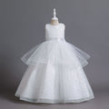 Amazon's new children's clothing kids dress layered wedding dress princess dress female flower girl cut out piano performance dress