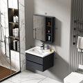 Hotel-style honeycomb aluminum bathroom vanity set with integrated ceramic basin, smart waterproof and moisture-proof washbasin for bathroom use