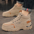 2025 autumn men's martin boots mid-cut retro british style work boots trendy high-top boots chunky sole casual shoes