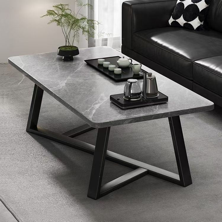 Coffee tableaccessible luxury imitation rock slab thickened steel frame for homesimple living room coffee table table modern casual small apartment tea table
