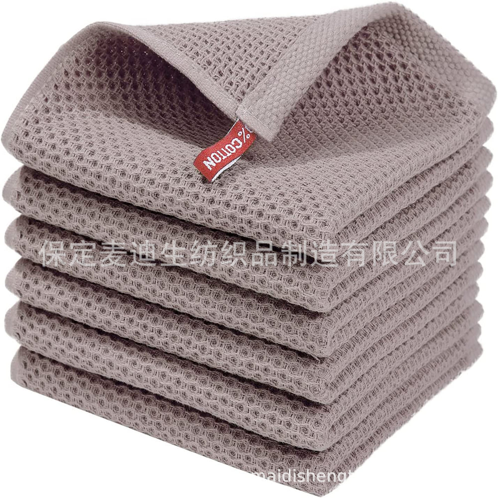 Amazon bestseller: pure cotton honeycomb kitchen towel set with hooks - waffle weave dishcloths for cross-border e-commerce