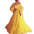 2025 new european and american style women's fashion wish one-shoulder mesh long wedding dress gown with full skirt
