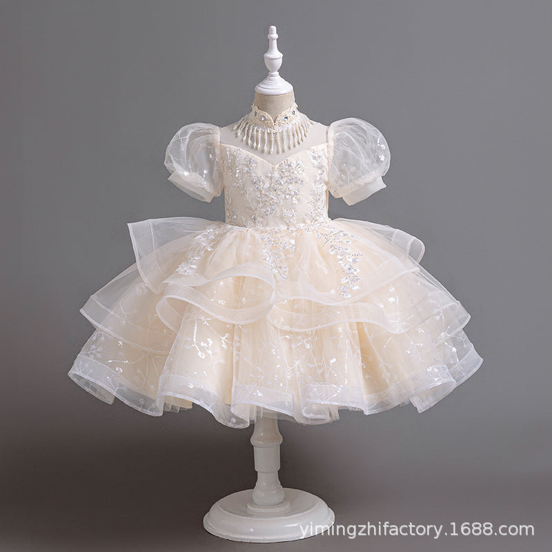 Amazon export girls' dresses model runway performance costume host performance costume tutu skirt children's princess dress