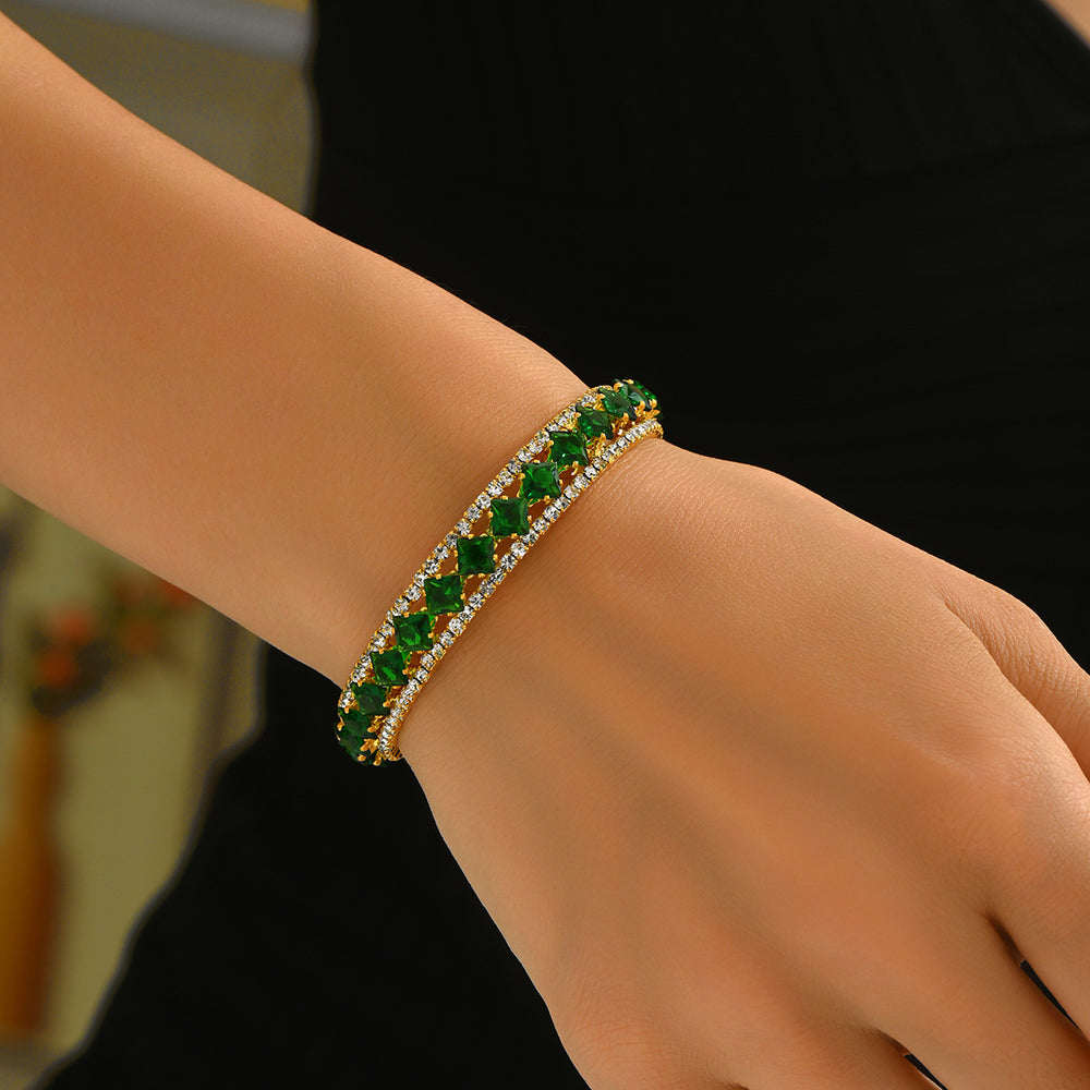 Colorful full diamond bracelet wholesale european and american cross-border retro accessible luxury high-end fashion jewelry daily women's open bracelet