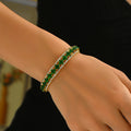 Colorful full diamond bracelet wholesale european and american cross-border retro accessible luxury high-end fashion jewelry daily women's open bracelet