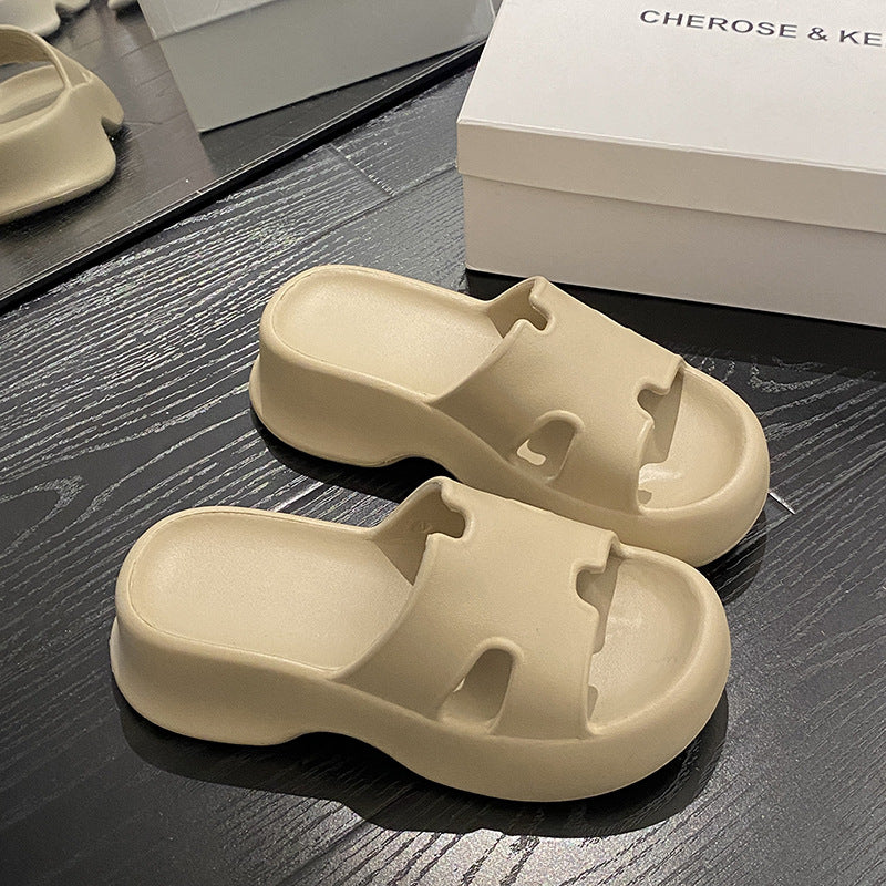 Eva thick-soled slippers 5cm women's fashioneasiest for match2025new arrivaloutwearnon-sliph belt deodorizing filter stomping on shit slippers