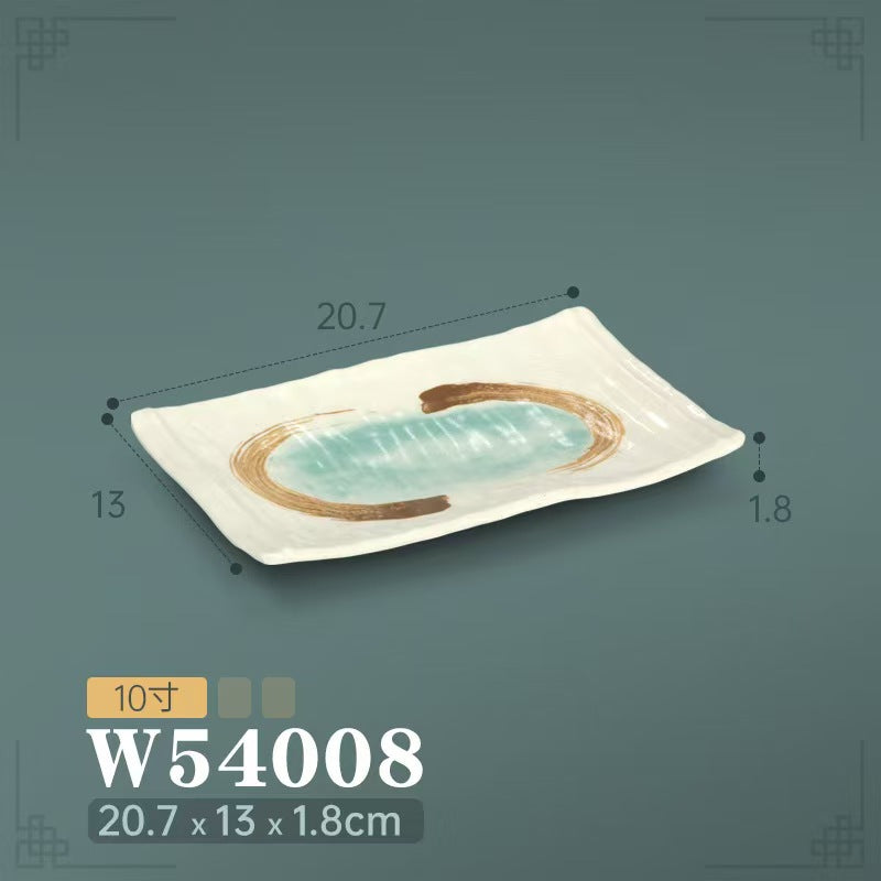Melamine hot pot side dish plate beef plate imitation porcelain sushi plate korean style barbecue dish plate palace style hotel bowl and dish suit