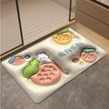 Expanding floral 3d diatomite mud absorbent mat - quick-drying bathroom floor mat, non-slip toilet rug, home carpet pad